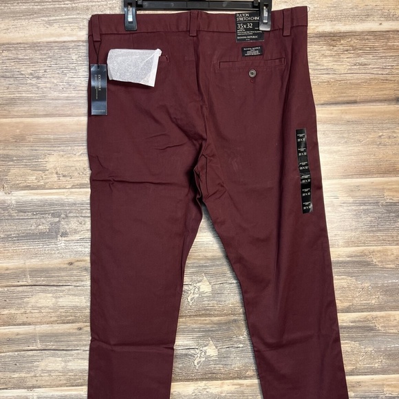 Banana Republic Fulton Stretch Chino Pant Straight Fit Burgundy Size 35 X 32 - Picture 2 of 4